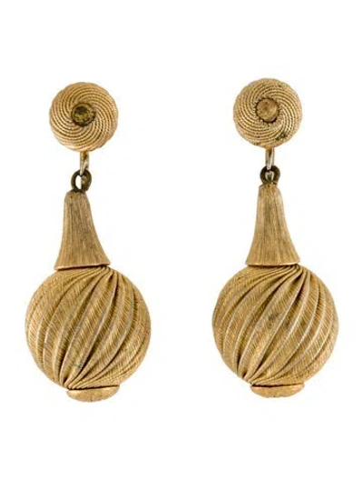 Pre-owned Trifari Vintage Swirl Ball Clip-on Drop Earrings In Multi
