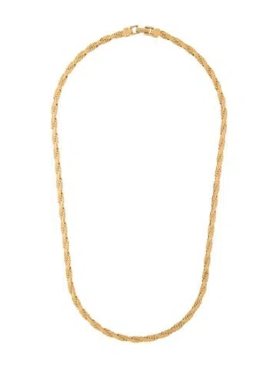 Pre-owned Trifari Vintage Textured Chain Necklace, 25" In Multi