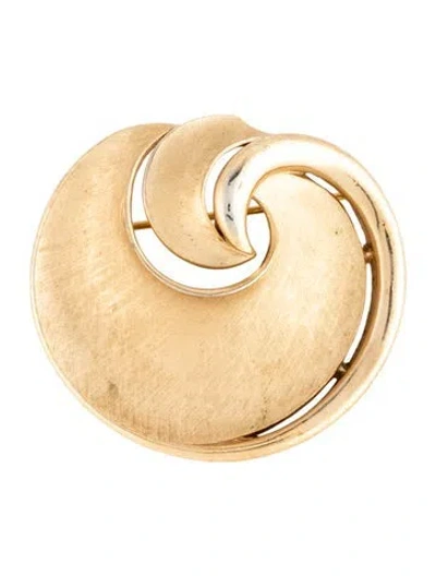 Pre-owned Trifari Vintage Textured Swirl Brooch Pin In Multicolor