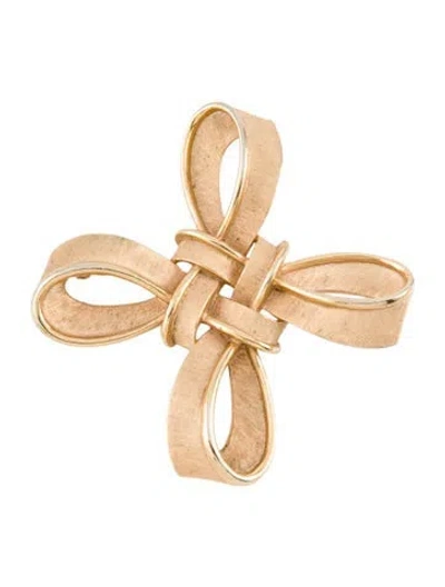 Pre-owned Trifari Vintage Textured Woven Cross Pin Brooch In Multi