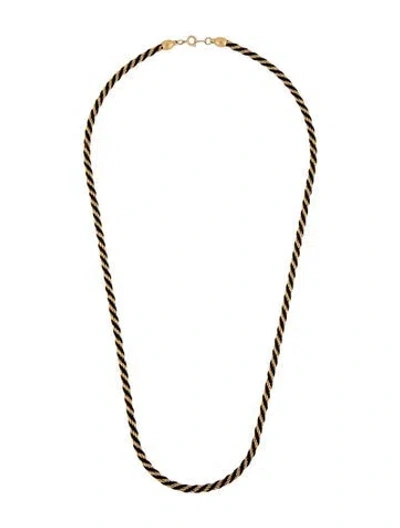 Pre-owned Trifari Vintage Thread Braided Rope Chain Necklace, 24.5" In Black