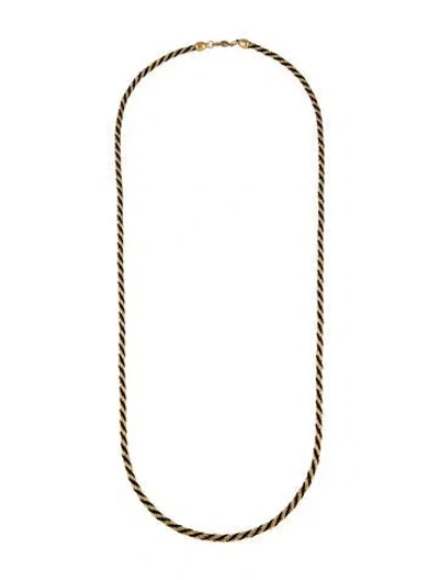 Pre-owned Trifari Vintage Thread Chain Necklace, 30" In Black