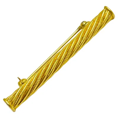 Pre-owned Trifari Vintage  Crown Signed Gold Tone Designer Brooch In Multi