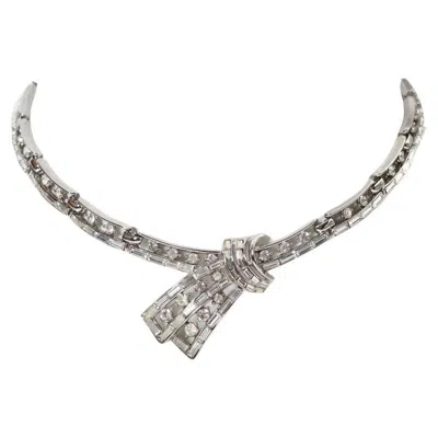 Pre-owned Trifari Vintage  Diamante Channel Set Tie Choker Circa 1960s In Multi