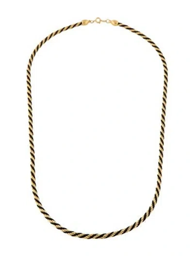 Pre-owned Trifari Vintage Twisted Cord Chain Necklace, 26" In Multi