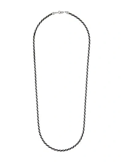 Pre-owned Trifari Vintage Twisted Cord Chain Necklace, 30.5" In Black