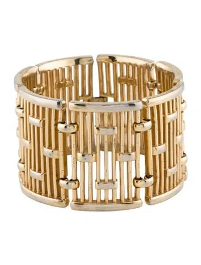Pre-owned Trifari Wide Cage Link Bracelet, 7" In Multi