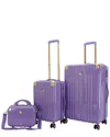 Triforce Ibiza 3pc Expandable Luggage Set In Purple