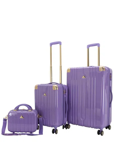 Triforce Ibiza 3pc Expandable Luggage Set In Purple