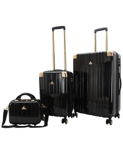 Triforce Ibiza Collection 3pc Expandable Luggage Set In Black