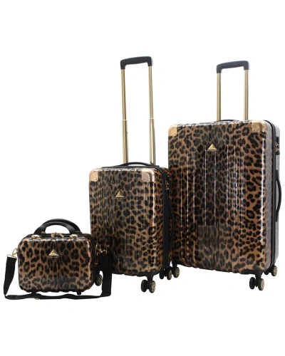 Triforce Ibiza Collection 3pc Expandable Luggage Set In Brown