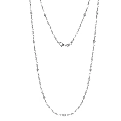 Pre-owned Trijewels 11 Station Petite Diamond On Cable Necklace 0.33 Ctw In 14k Gold Jp:52591 In G - H