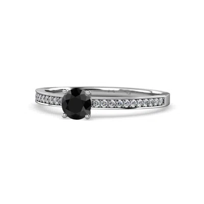Pre-owned Trijewels Black & White Diamond Womens Engagement Ring 1.18 Ct Tw In 14k Gold Jp:67335