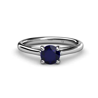 Pre-owned Trijewels Blue Sapphire Womens Solitaire Engagement Ring 0.95 Ct 14k Gold Jp:82015