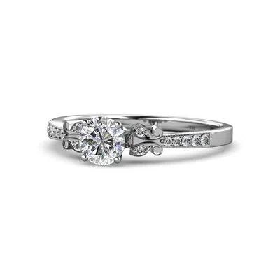 Pre-owned Trijewels Diamond Butterfly Engagement Ring Work 0.97 Ct Tw 14k White Gold Jp:59410 In G-h