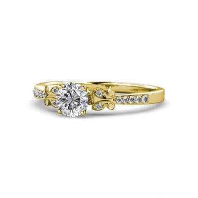 Pre-owned Trijewels Diamond Butterfly Womens Engagement Ring Work 0.97 Cttw 14k Yellow Gold Jp:59411 In G-h