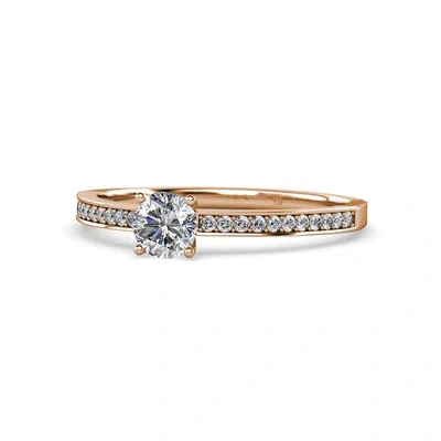 Pre-owned Trijewels Diamond Engagement Ring 1.18 Cttw In 14k Rose Gold Jp:67355 In G-h