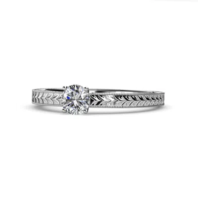 Pre-owned Trijewels Diamond Milgrain Work Solitaire Engagement Ring (si2, G) 1.00 Ct In 14k Gold