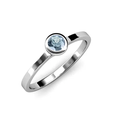 Pre-owned Trijewels Floating Aquamarine Solitaire Engagement Ring 0.55 Ct In 14k Gold Jp:26336 In Green