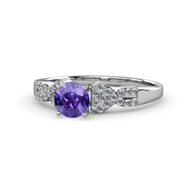 Pre-owned Trijewels Iolite & Diamond (si2-i1,g-h) Solitaire Plus Ring 0.95 Cttw In 14k Gold Jp:57935 In G - H