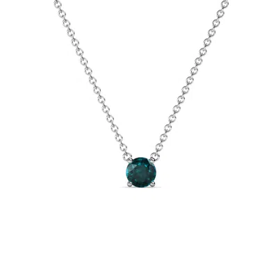 Pre-owned Trijewels London Blue Topaz 1/4 Ct Solitaire Necklace 14k Gold With 16" Chain Jp:199872