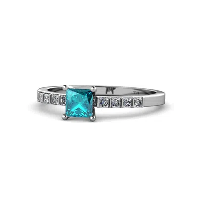 Pre-owned Trijewels London Blue Topaz & Diamond (si2-i1, G-h) Engagement Ring 0.80 Ct Tw In 14k Gold In G - H