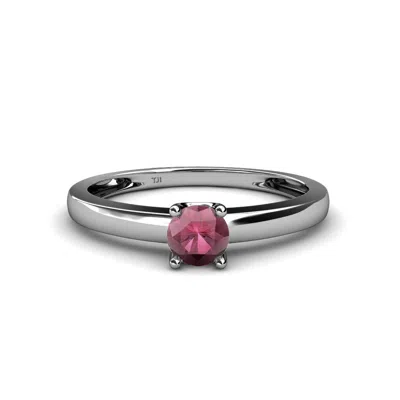 Pre-owned Trijewels Rhodolite Garnet Solitaire Engagement Ring 0.50 Ct In 14k Gold Jp:83252 In Red-violet