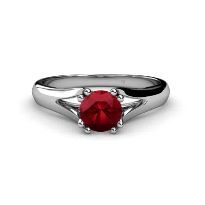 Pre-owned Trijewels Ruby 8 Prong Solitaire Engagement Ring 0.95 Carat In 14k Gold Jp:82357 In Red