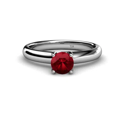 Pre-owned Trijewels Ruby Solitaire Ring 0.95 Carat In 14k Gold Jp:78113 In Red
