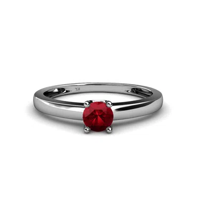 Pre-owned Trijewels Ruby U-prong Solitaire Ring 0.55 Carat In 14k Gold Jp:83261 In Red