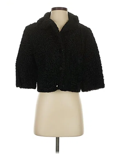 Pre-owned Trilogy Collections Faux Fur Jacket In Black