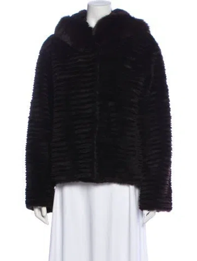 Pre-owned Trilogy Faux Fur Jacket In Black
