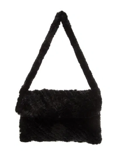 Pre-owned Trilogy Faux Fur Shoulder Bag Medium In Black