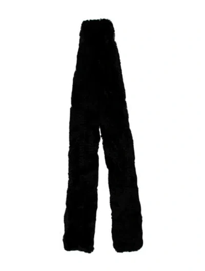 Pre-owned Trilogy Faux Fur Stole In Black