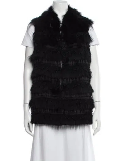 Pre-owned Trilogy Fur Jacket In Black
