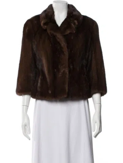 Pre-owned Trilogy Fur Jacket In Brown