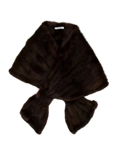 Pre-owned Trilogy Fur Shawl In Brown