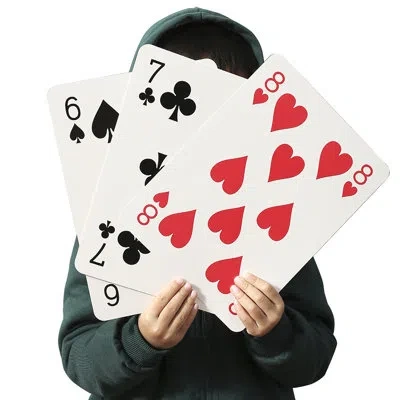 Trimate Jumbo Playing Cards - 8x11" Oversized Full Deck Of Giant Cards – Coated For Durability, Perfect For 