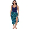 Trimshaper Adjustable Side Tie Tassel Pareo Swimsuit Coverup In Blue
