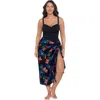 Trimshaper Adjustable Side Tie Tassel Pareo Swimsuit Coverup In Multi