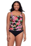 Trimshaper Amy Square Neck Back Tie One-piece Control Swimsuit In Black