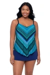 Trimshaper Hank Handkerchief Tankini Swimsuit Top In Blue