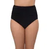 Trimshaper High Waist Shirred Full Control Swim Brief Bottoms