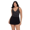 Trimshaper Julie Adjustable Skirt Swimdress In Gray