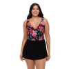 Trimshaper Julie Adjustable Skirt Swimdress In Multi