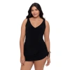 Trimshaper Julie Adjustable Skirt Swimdress In Black