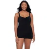 Trimshaper Laura Sweetheart Neckline Control Swimdress In Multi