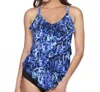 Trimshaper Python Lena Ruffle Tiered Tankini Top In Trm Purple In Multi