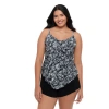 Trimshaper Rachel 5 Tier Ruffle Tankini Swimsuit Top In Green