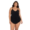Trimshaper Rachel 5 Tier Ruffle Tankini Swimsuit Top In Black